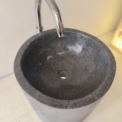 Раковина напольная из речного камня RN-04176 (46*46*90)