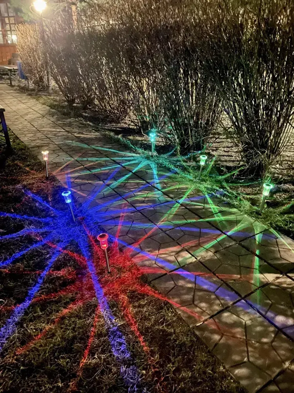 Светильник на солнечной батарее уличный 6 шт , РАЗНОЦВЕТНЫЙ