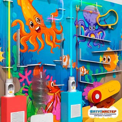 Интерактивная игровая стена «Океан Друзей», 2×0,5×1,8 м