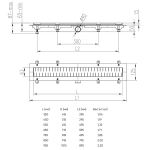 Душевой лоток AZARIO D40 Medium 750 мм, боковой слив, пластиковый, решетка из нержавеющей стали (AZ-CH 750 M)