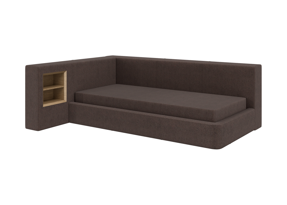 Диван-кровать Cube c нишей M (шоколад, твид)