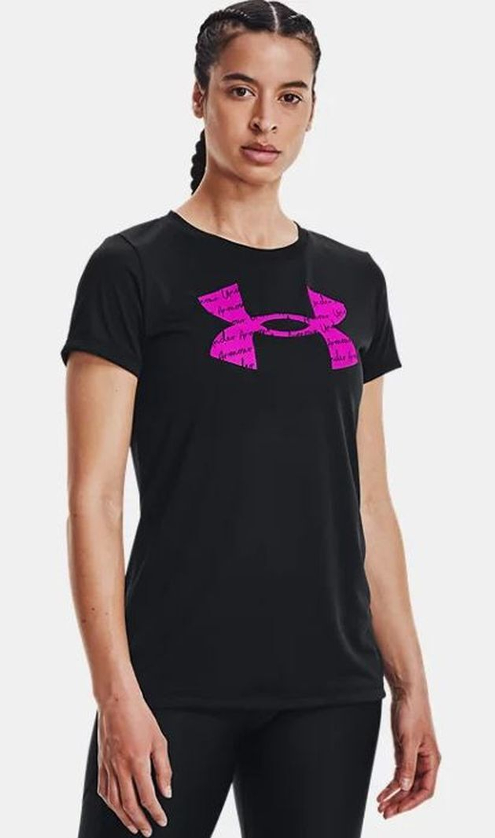 Женская теннисная футболка Under Armour Tech Solid BL SSC - black