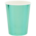 Стаканы фольгированные в мятном цвете, 250 мл, 6 шт