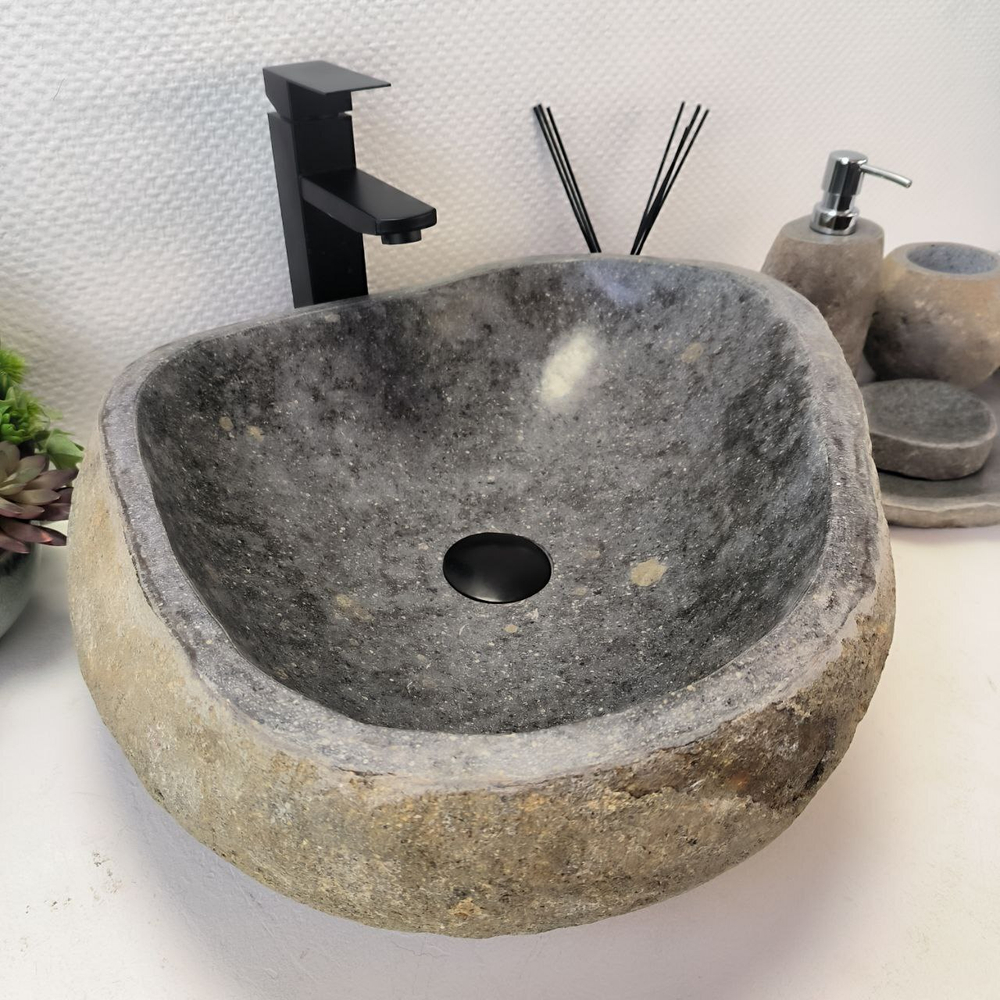 Раковина из речного камня RS-63415 (47*45*16) 0123