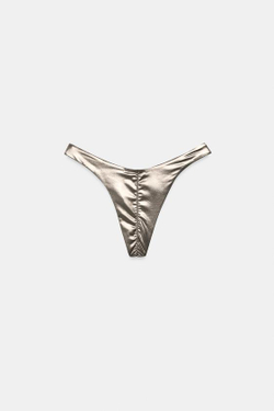 ZARA ПЛАВКИ-БИКИНИ МЕТАЛЛИК, ТЕМНОЕ СЕРЕБРО