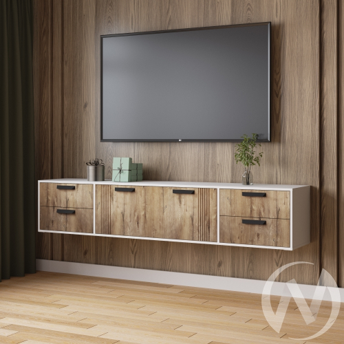 Тумба ТВ Парус-12 (белый/дуб канадский)