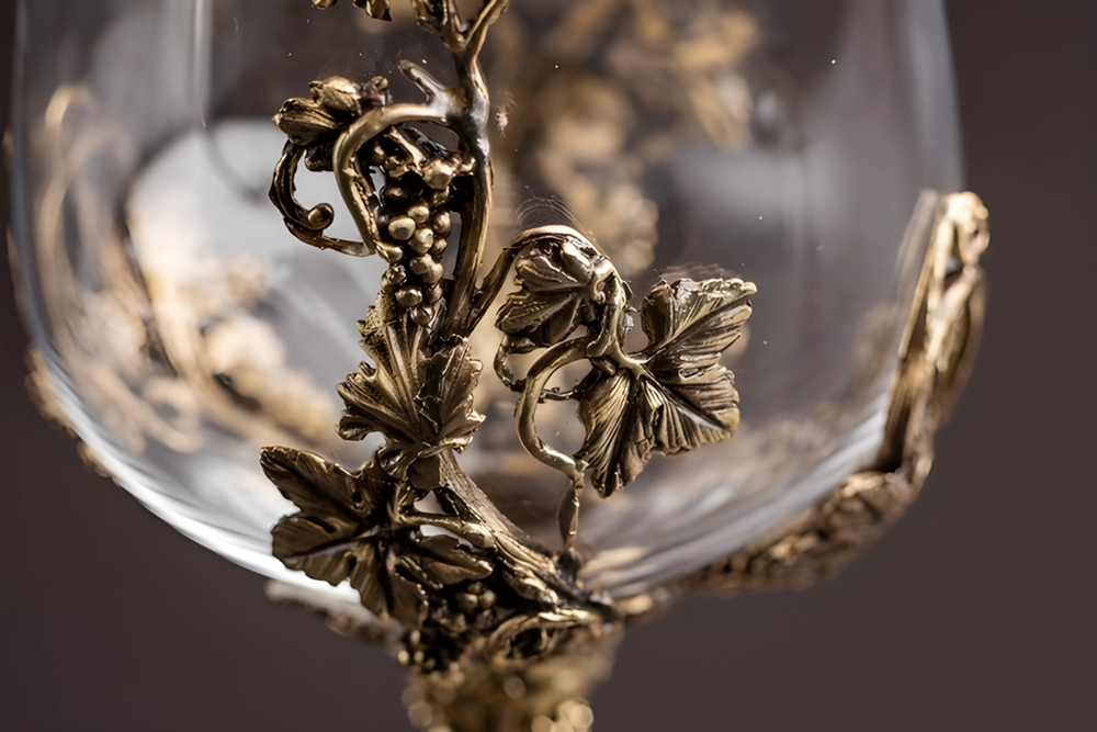 Бокал для вина "Виноград" в подарочном футляре