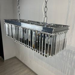 Подвесная Люстра Rh 1920S Odeon Clear Glass Fringe Chrome By Imperiumloft