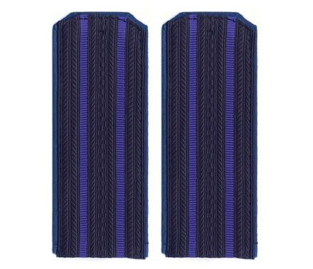 Погоны иссиня-черные 2 васильковых просвета ФСБ на пластике