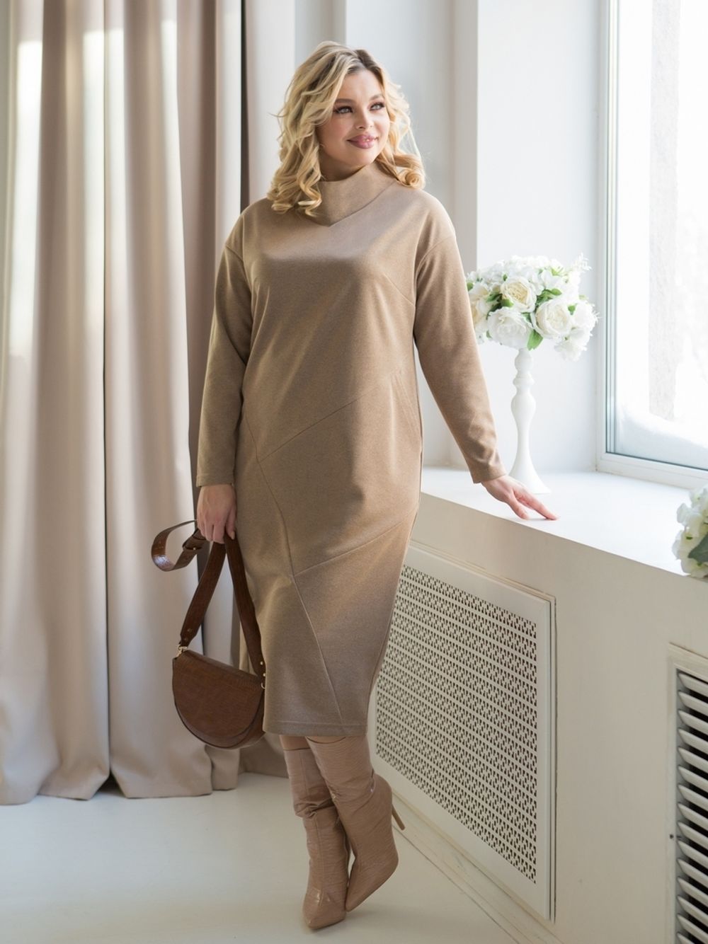 Платье 1290 песочный Novita (Акция)