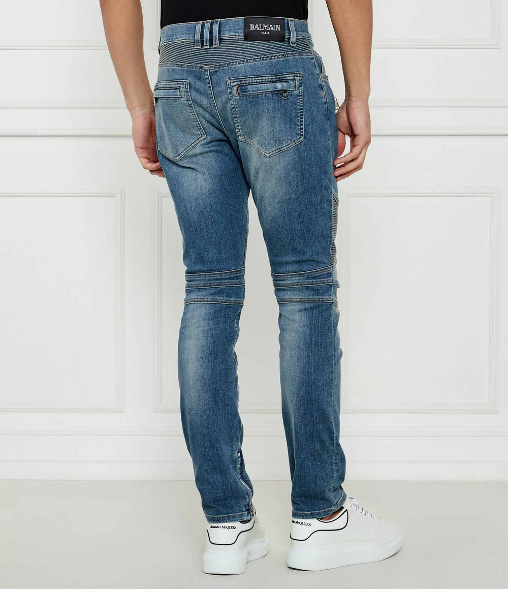 Джинсы BIKER Balmain - голубой(EH1MG115 DF44)
