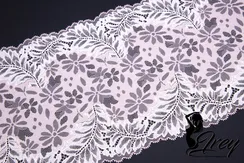 03-205 Кружево эластичное 22 см, розовый/белый