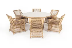 "Эспрессо-150 L" обеденная группа плетеная, цвет соломенный