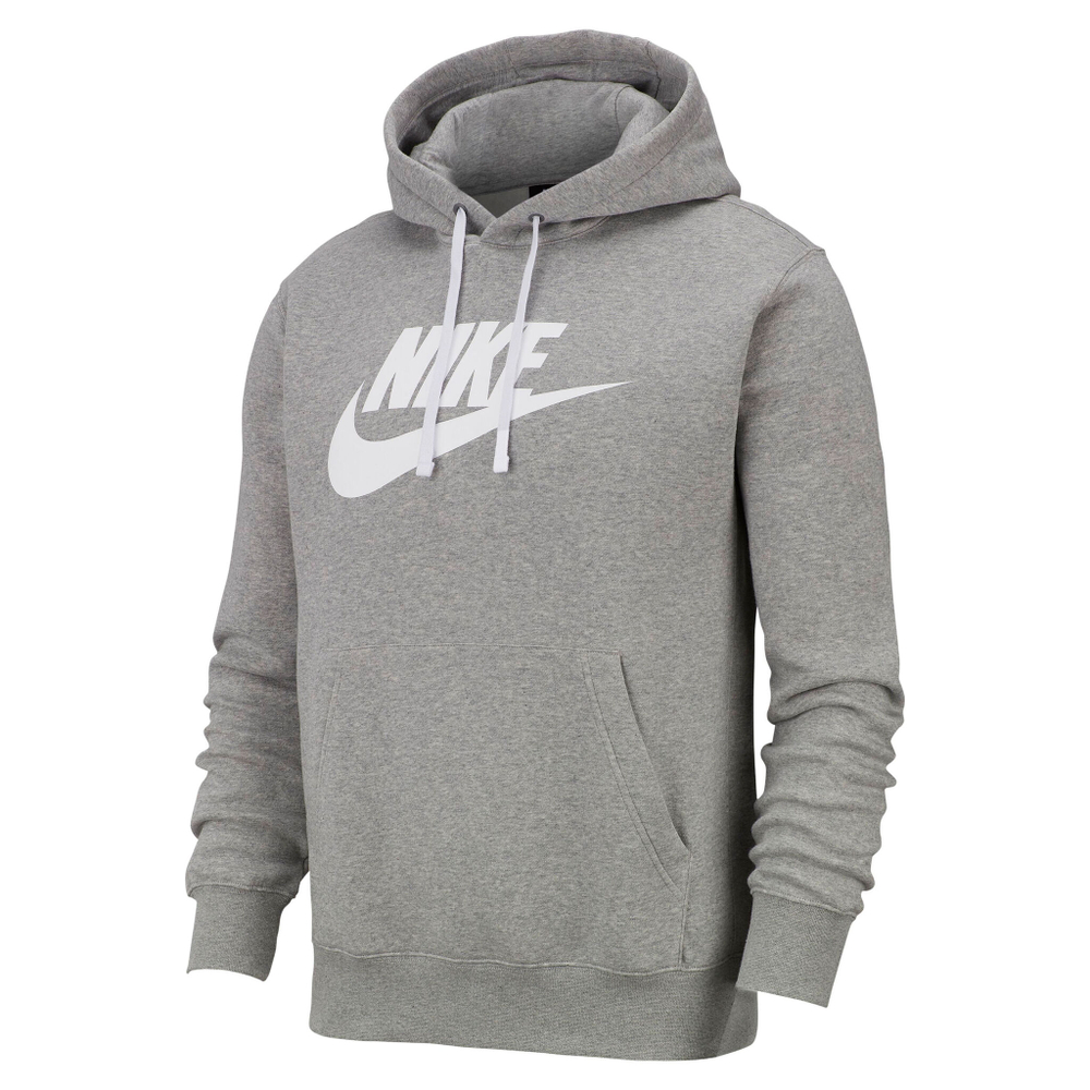 Мужская кофта теннисная Nike Sportswear Club Fleece Hoody Men - Lightgrey, White