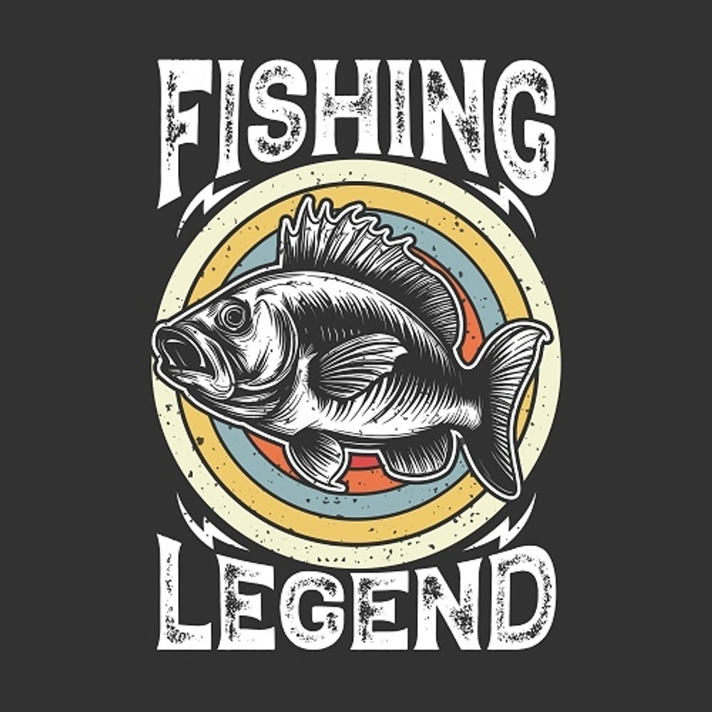 принт рыбака Fishing Legend черный