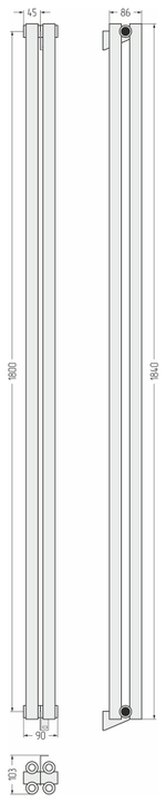 Сунержа Эстет-00 1800х90 2 секции