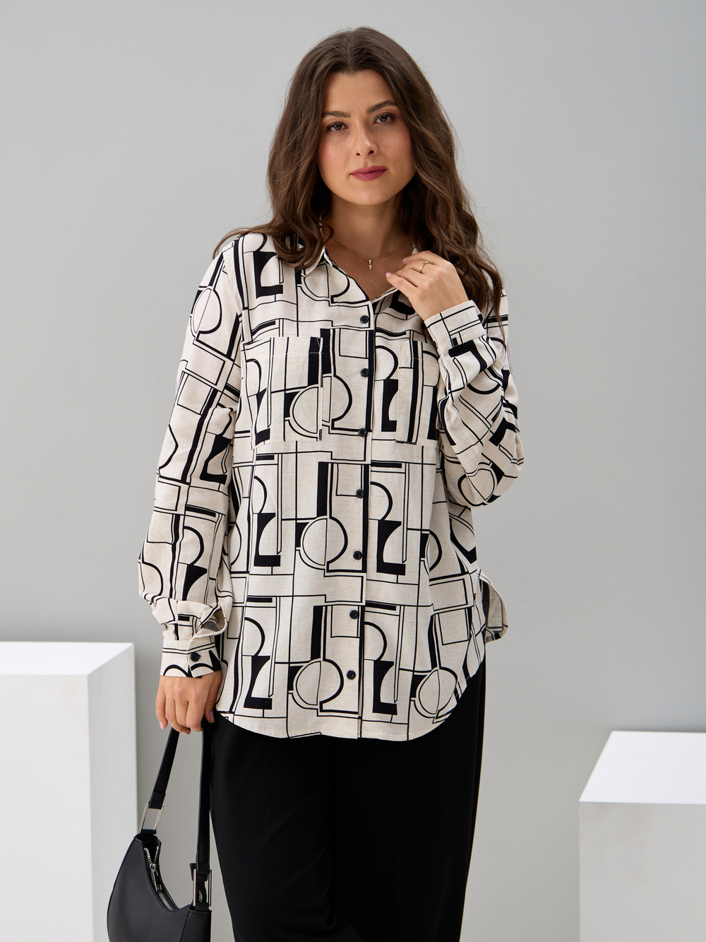 Рубашка Ртс-058/бежабстракция