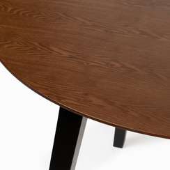 Обеденный стол Platon Ø107, шпон ясеня цвета какао