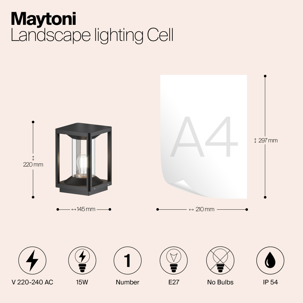 Ландшафтный светильник Maytoni Cell O452FL-01GF