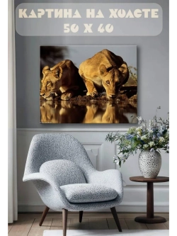 Картина на стену 40 X 50 Львы