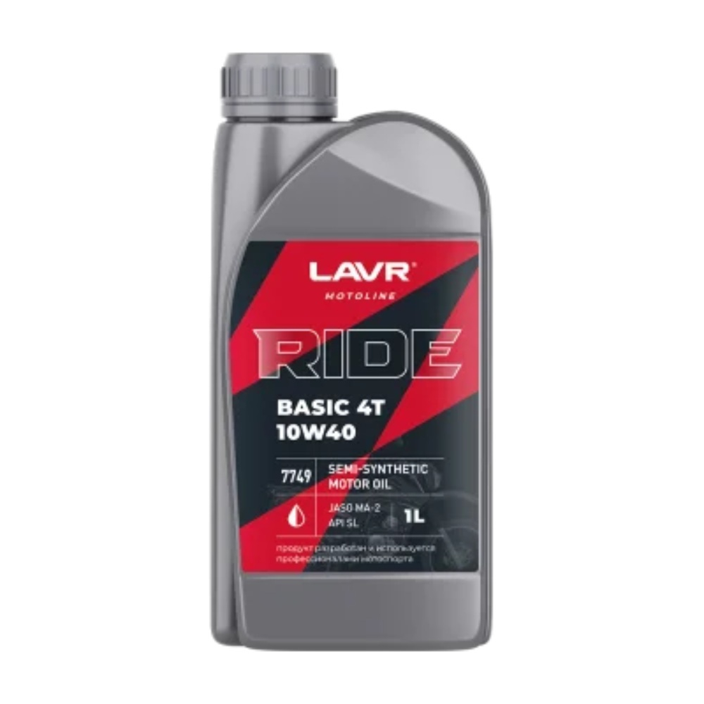 Моторное масло RIDE BASIC 4T 10W40 SL LAVR MOTOLINE, 1 л