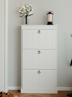 Обувница для прихожей Индра, закрытая, высокая из МДФ, белый