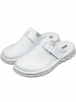 03 | "Duki" | Белые женские медицинские сабо натуральная кожа
