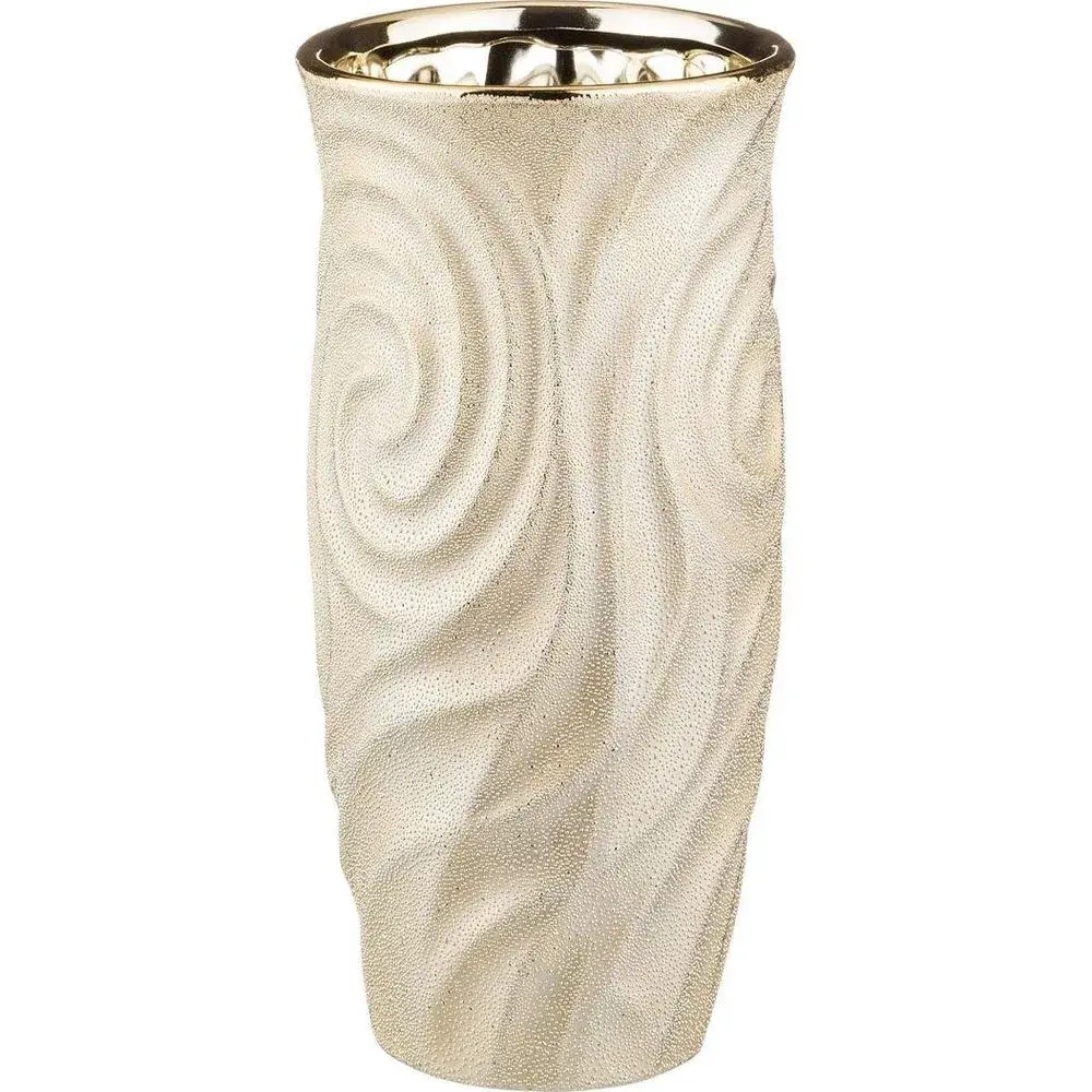 Ваза зигзаг золотая шампань 12*25 см