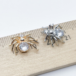 Подвеска Паук, цвет серебро (родий), фианиты, размер 13*15 мм, цена за 1 шт