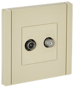 FORTE&PIANO Розетка двойная TV+SAT FP438 ваниль IEK
