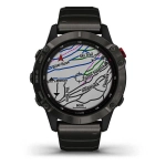 Спортивные наручные часы Garmin Fenix 6 Pro Solar титановый DLC карбон с DLC титановым ремешком 010-02410-23