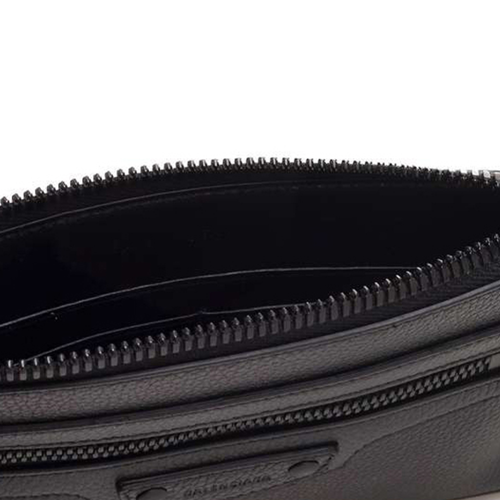 Balenciaga Neo Classic Grain Leather Clutch Handbag Women"s Black