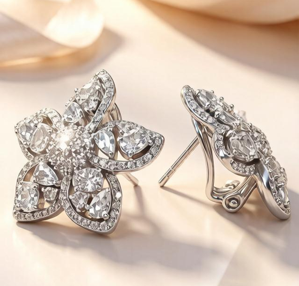 Ювелирные серьги из серебра 925 пробы