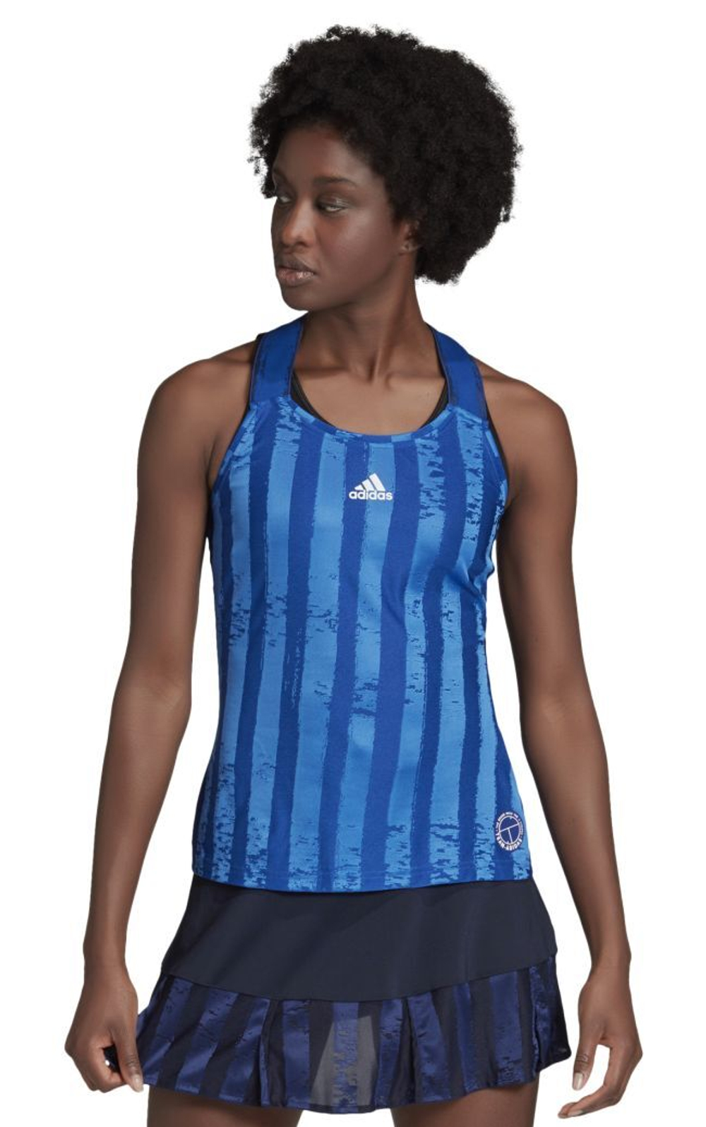 Женский топ теннисный Adidas Y-Tank ENG W - royal blue/white