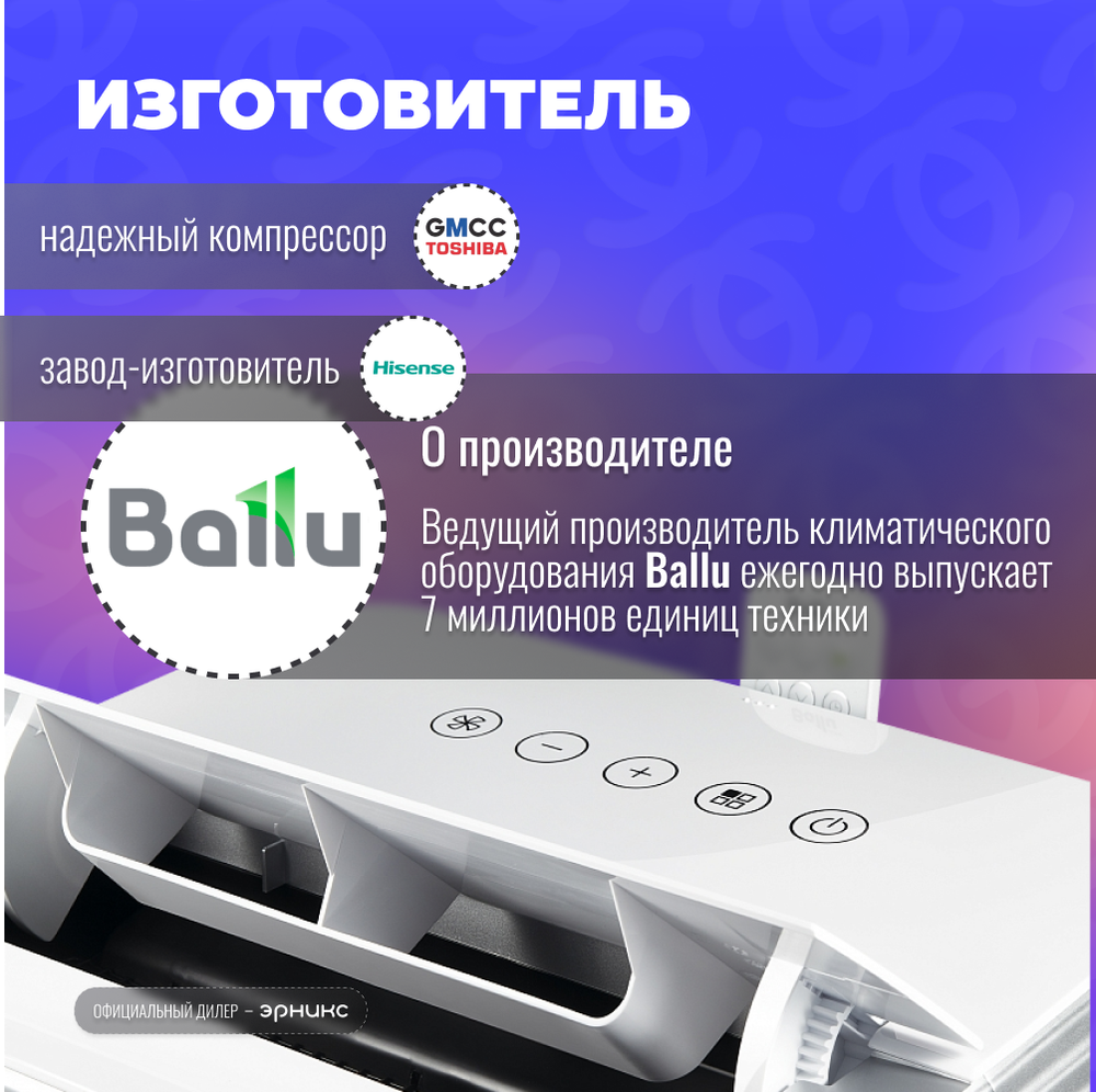 Мобильный кондиционер Ballu Platinum Comfort BPHS-13H