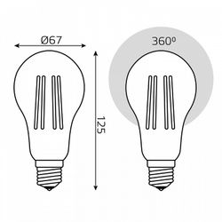 Лампа светодиодная Gauss  E27 27Вт 2700K 40712172