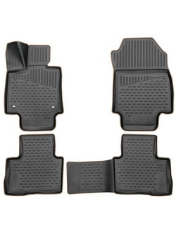 Коврики в салон для TOYOTA RAV4, 2019-, кроссовер, 4шт. (бежевый кант, полиуретан) KANT.ELEM3D02259210K.BG