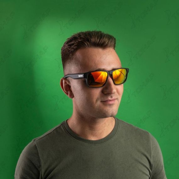 Очки поляризационные в жест.чехле (зеркал. оранжевый) (N-OP-LZ0471-O) Nisus