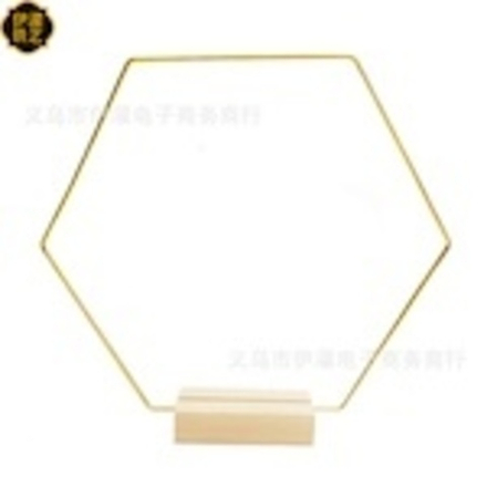 Основа шестиугольник металлический для макраме 20 см, цвет золотистый, неразъемный /кольцо для декорирования / основа для ловца снов