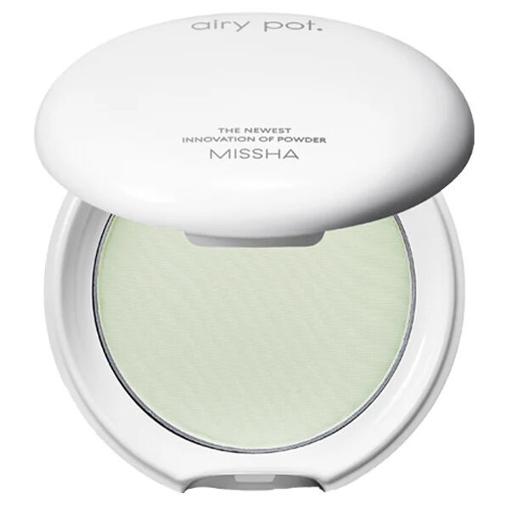 Ментоловая компактная матирующая пудра для лица Missha Airy Pot Pressed Powder #Mint, 5г