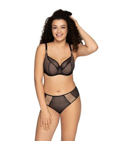 Бюстгальтер на косточках с эффектом перфорации (Размер: 80C) (Цвет: черный)