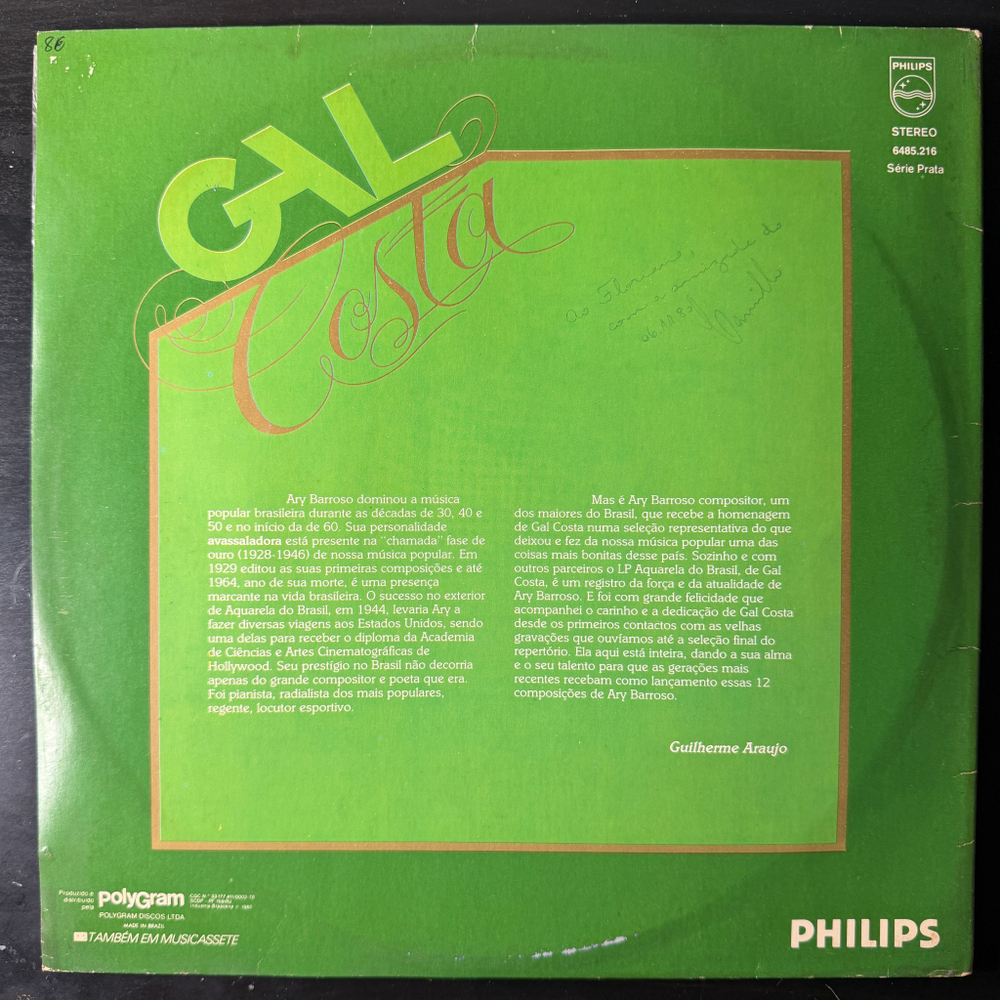 Gal Costa ‎– Aquarela Do Brasil (Бразилия 1980г.) Т