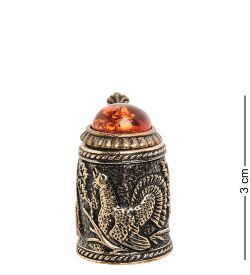 AM-2052 Наперсток «Кружка Охотника» (латунь, янтарь)