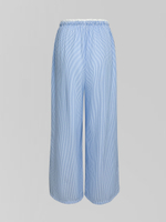 Костюм 80996 в полоску из рубашки и брюк прямого кроя с элементами кружева