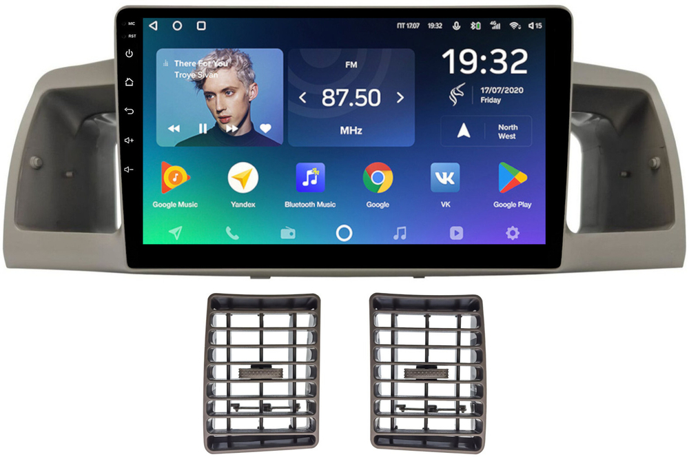 Магнитола для Toyota Corolla 120 2000-2007 (рамка бежевая с воздуховодами) - Teyes SPRO+ на Android 10, ТОП процессор, 4Гб+32Гб, 4G SIM-слот