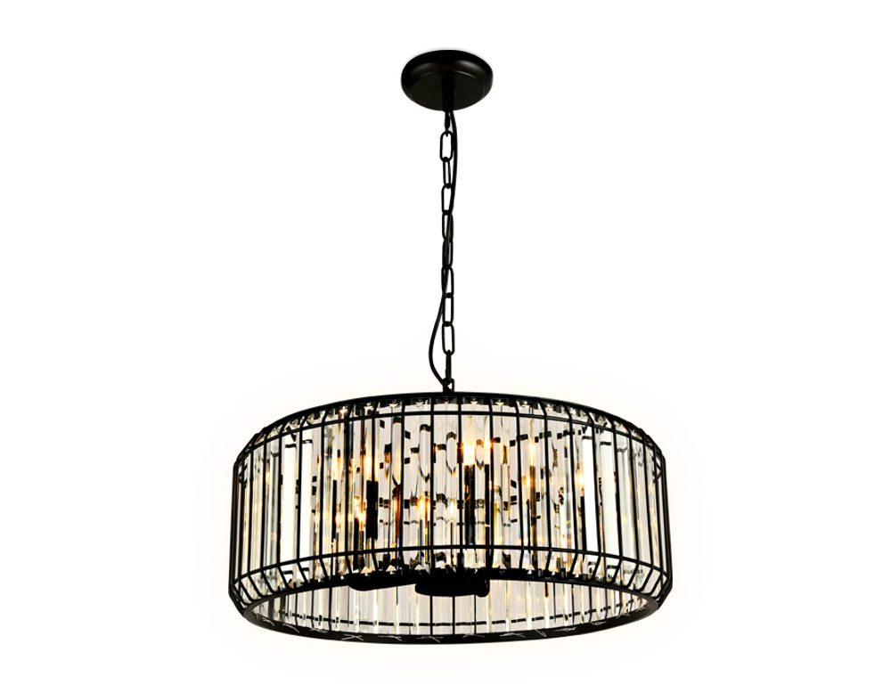 Подвесная люстра с хрусталем TR5815 BK/CL черный/прозрачный E14/5 max 40W D500*650