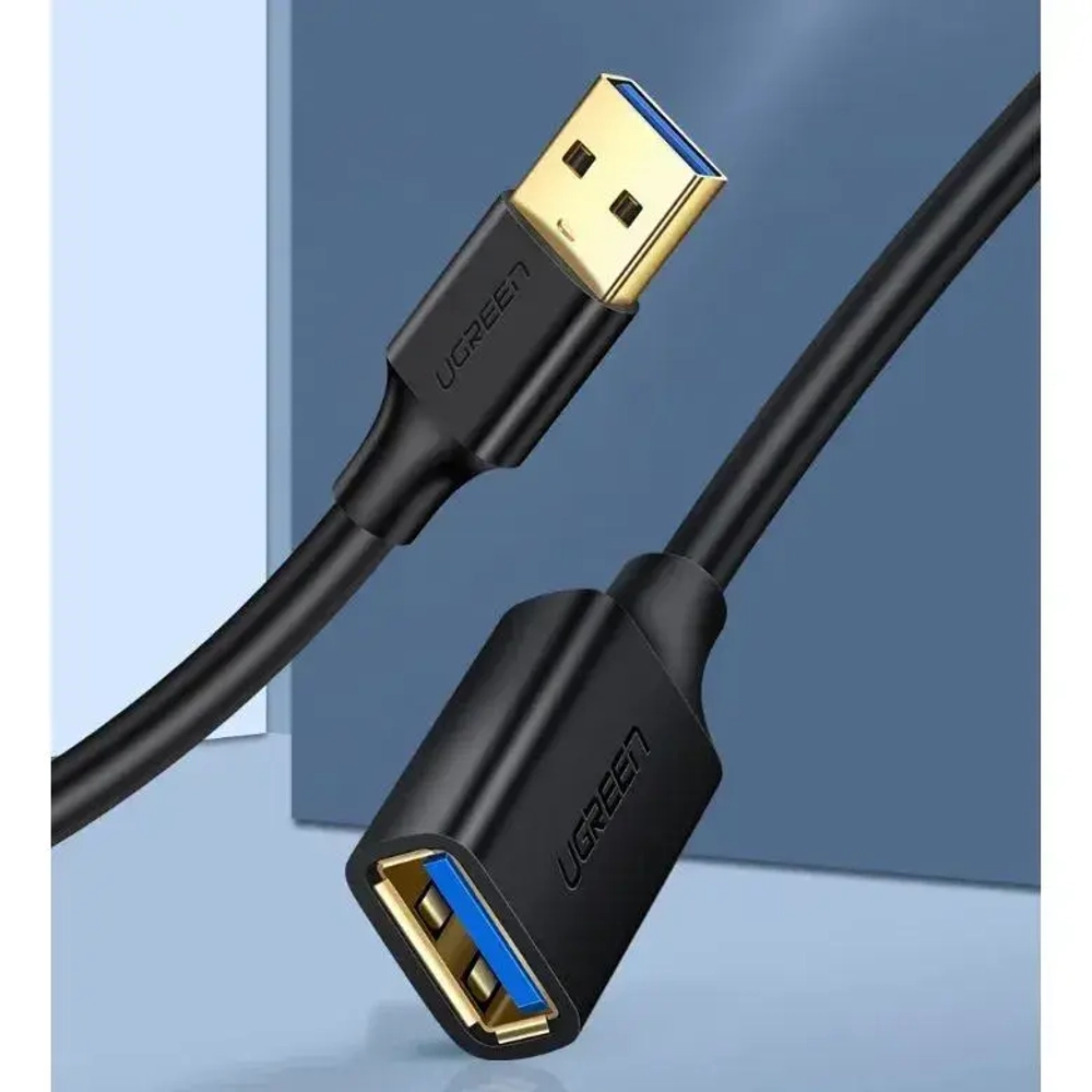 Удлинитель кабеля USB 3.0 Ugreen US129 30127 USB-A 3.0(M) to USB-A 3.0(F) 3 м, преимум качество, черный