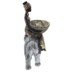 GAEM Фигурка декоративная "Африканка на слоне", L19 W10 H26 см