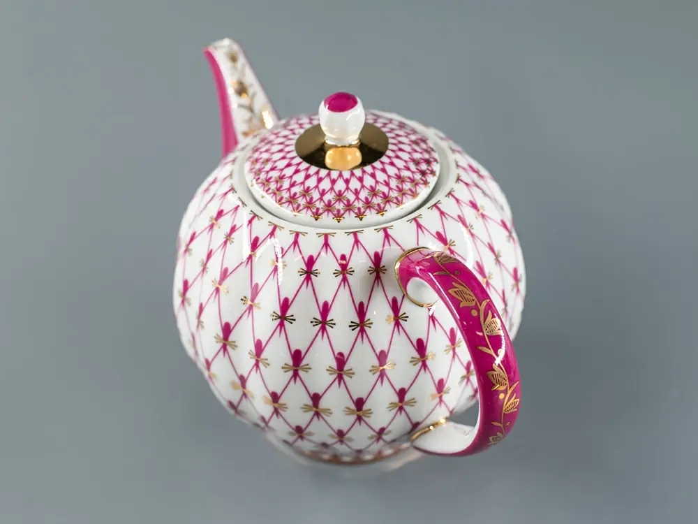 Чайник заварочный форма Тюльпан рисунок Сетка-Блюз 2 арт. 80.86209.00.1