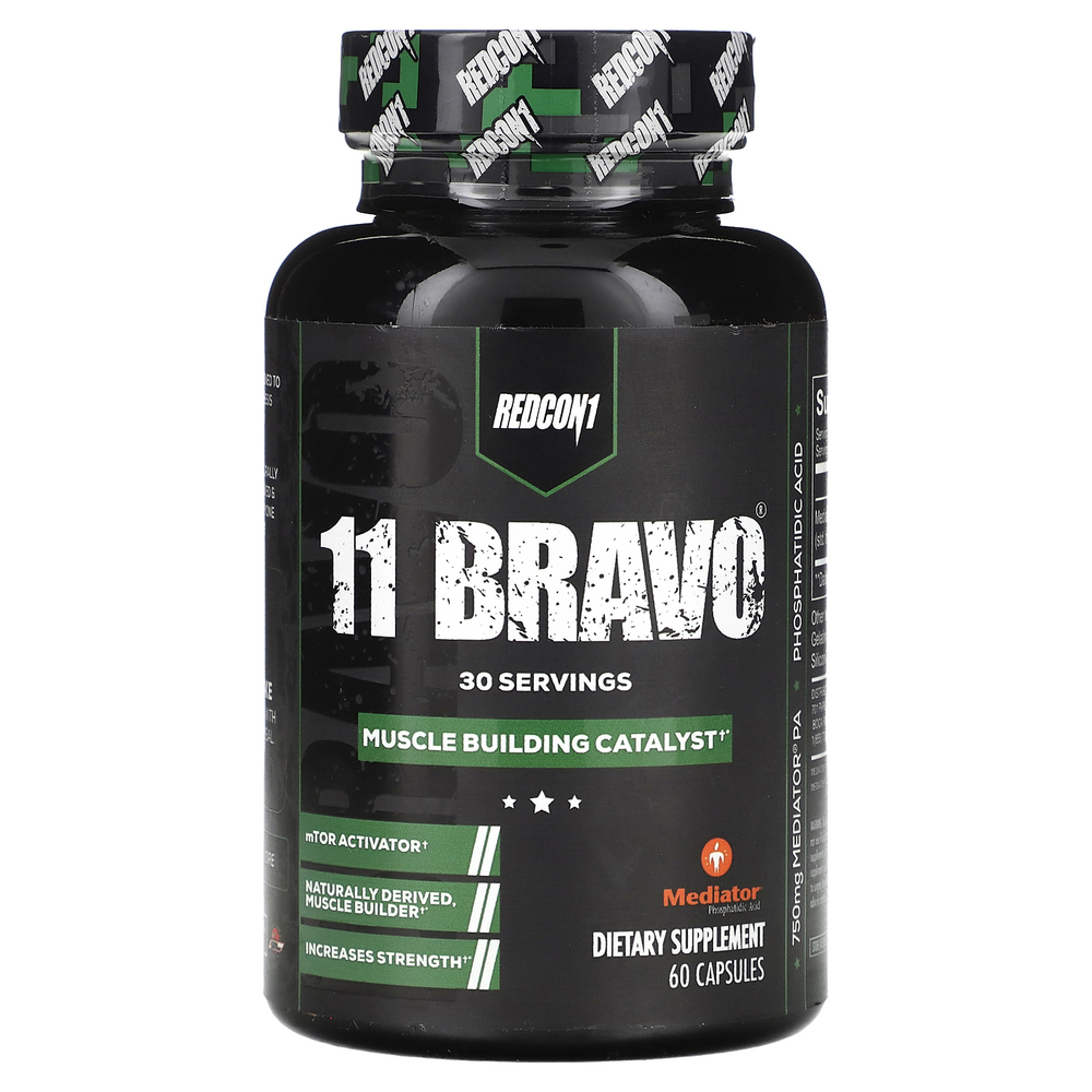 Redcon1, 11 Bravo, катализатор для наращивания мышечной массы, 60 капсул